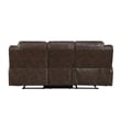 Henry Manual Double Reclining Sofa- Pillow Tuft Dark Brown Microfiber