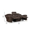 Henry Manual Double Reclining Sofa- Pillow Tuft Dark Brown Microfiber