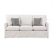 Tory Sofa with 4 Throw Pillows- Gray White Striped Polyester- 79 Inch