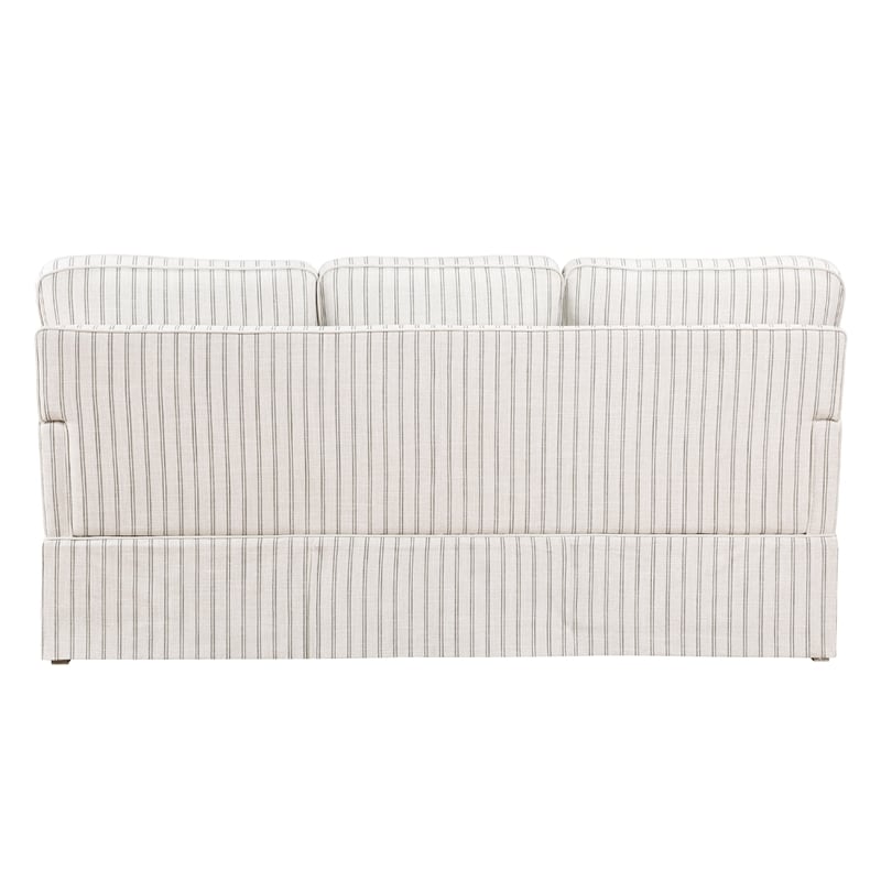 Tory Sofa with 4 Throw Pillows- Gray White Striped Polyester- 79 Inch