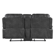 Dean Reclining Loveseat- Pillow Tufted Gray Faux Leather 76 Inch