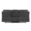 Dean Reclining Sofa- Pillow Tufted Gray Faux Leather 87 Inch