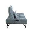 Kyan Adjustable Depth Power Reclining Sofa- 2 Pillows- Blue Chenille