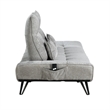 Kyan Adjustable Depth Power Reclining Sofa- 2 Pillows- Gray Chenille