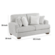 Witz Loveseat- 70 Inch- 4 Pillows- Ribbed Texture Light Gray Corduroy