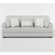 Witz Sofa- 96 Inch- 5 Pillows- Ribbed Texture Light Gray Corduroy