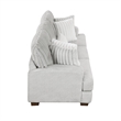 Witz Sofa- 96 Inch- 5 Pillows- Ribbed Texture Light Gray Corduroy