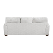 Witz Sofa- 96 Inch- 5 Pillows- Ribbed Texture Light Gray Corduroy