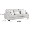 Witz Sofa- 96 Inch- 5 Pillows- Ribbed Texture Light Gray Corduroy