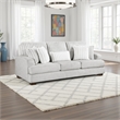 Witz Sofa- 96 Inch- 5 Pillows- Ribbed Texture Light Gray Corduroy