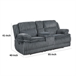 Rexy Manual Dual Recliner Loveseat- Console Dark Gray Corduroy 85 Inch