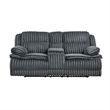 Rexy Manual Dual Recliner Loveseat- Console Dark Gray Corduroy 85 Inch