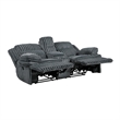 Rexy Manual Dual Recliner Loveseat- Console Dark Gray Corduroy 85 Inch