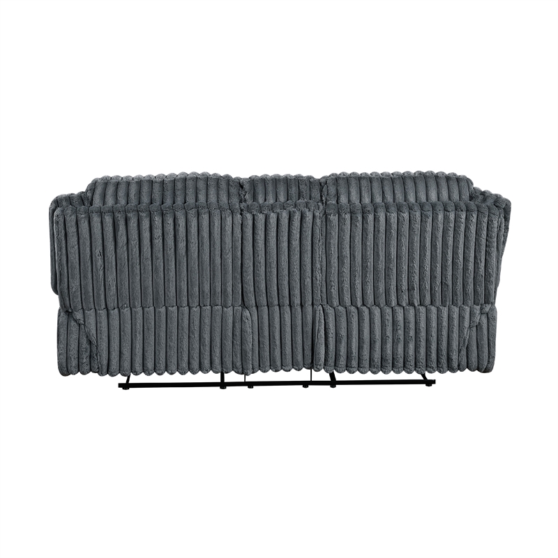 Rexy Manual Dual Recliner Loveseat- Console Dark Gray Corduroy 85 Inch