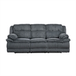 Rexy Manual Double Reclining Sofa- Textured Dark Gray Corduroy 95 Inch