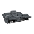 Rexy Manual Double Reclining Sofa- Textured Dark Gray Corduroy 95 Inch