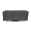 Rexy Manual Double Reclining Sofa- Textured Dark Gray Corduroy 95 Inch