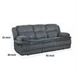 Rexy Manual Double Reclining Sofa- Textured Dark Gray Corduroy 95 Inch