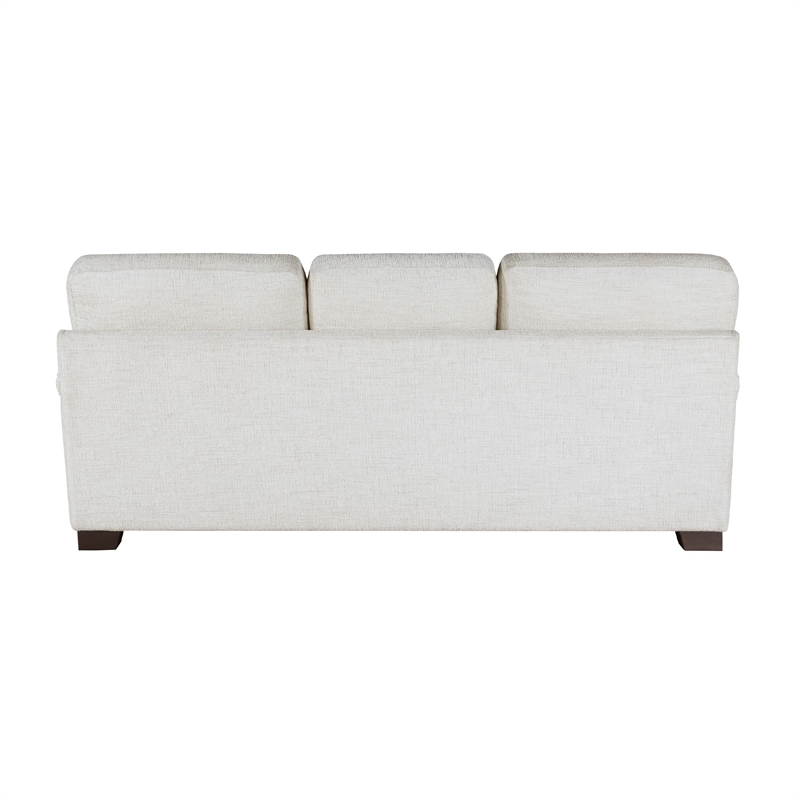 Osy Sofa with 4 Accent Pillows- 91 Inch- Soft Ivory Chenille