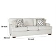 Osy Sofa with 4 Accent Pillows- 91 Inch- Soft Ivory Chenille