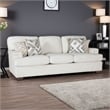 Osy Sofa with 4 Accent Pillows- 91 Inch- Soft Ivory Chenille