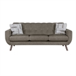 Jany Sofa with 2 Pillows- 87 Inch Brown Microfiber- Walnut Tone