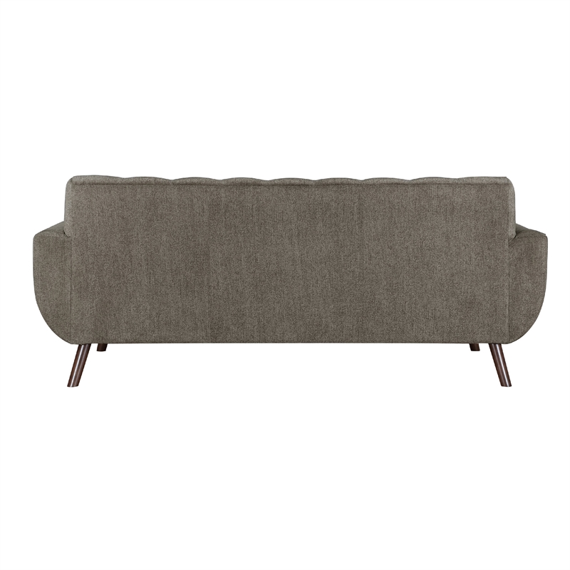 Jany Sofa with 2 Pillows- 87 Inch Brown Microfiber- Walnut Tone