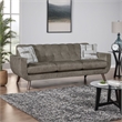 Jany Sofa with 2 Pillows- 87 Inch Brown Microfiber- Walnut Tone