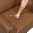 Lo Sofa w Rolled Arms- Mid Century Brown Faux Leather 79 Inch