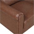 Lo Sofa w Rolled Arms- Mid Century Dark Brown Faux Leather 79 Inch