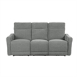 Eddie Power Double Reclining Sofa w USB- Lay Flat- Dove Gray Chenille