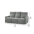 Eddie Power Double Reclining Sofa w USB- Lay Flat- Dove Gray Chenille