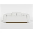 Novy Sofa- 4 Accent Pillows- White Sherpa- Gold- 93 Inch