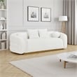 Novy Sofa- 4 Accent Pillows- White Sherpa- Gold- 93 Inch