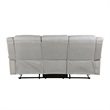 Ben Manual Reclining Sofa- 89 Inch- Gray Microfiber- Nailhead Trims