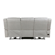 Ben Power Reclining Sofa- 89 Inch- Gray Microfiber- Nailhead Trims