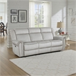 Ben Power Reclining Sofa- 89 Inch- Gray Microfiber- Nailhead Trims