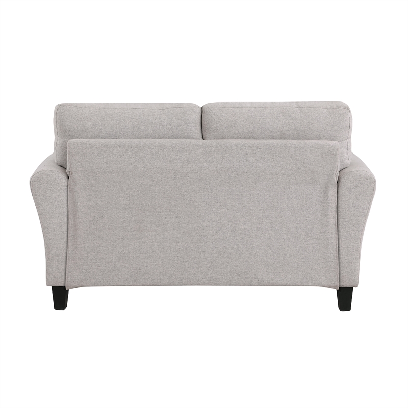 Leroi Loveseat- 58 Inch- Gray Fabric and Round Flared Armrests