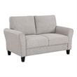 Leroi Loveseat- 58 Inch- Gray Fabric and Round Flared Armrests