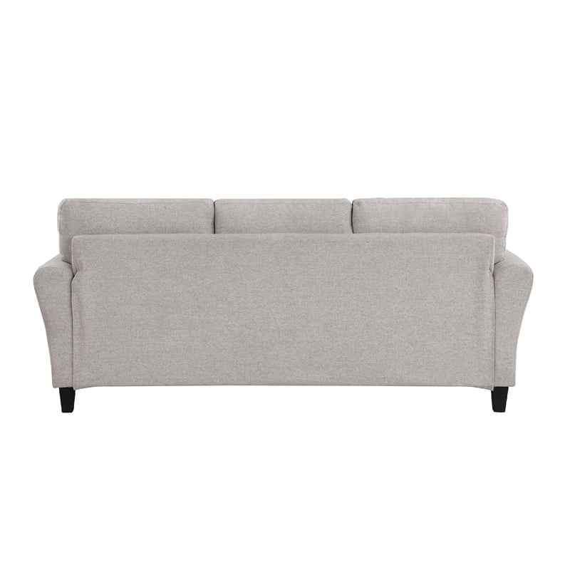 Leroi Sofa- 81 Inch- Gray Fabric and Round Flared Armrests