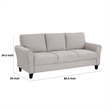 Leroi Sofa- 81 Inch- Gray Fabric and Round Flared Armrests