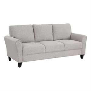 Leroi Sofa- 81 Inch- Gray Fabric and Round Flared Armrests