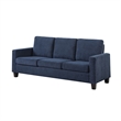Mihi Sofa- Blue Chenille- 76 Inch- Black Tapered Wood Legs