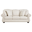 Boro Sofa with 4 Accent Pillows 85 Inch- Plush Beige Fabric