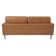 Coxi Sofa with 2 Bolster Pillows- Soft Brown Microfiber- 82 Inch