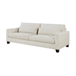 Bior Sofa- 2 Lumbar Pillows- Ivory Fabric- 89 Inch- Modern Design
