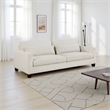 Bior Sofa- 2 Lumbar Pillows- Ivory Fabric- 89 Inch- Modern Design