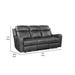 Gimo Power Recline Sofa- Dark Gray Microfiber- USB Ports- 82 Inch