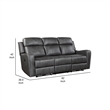 Gimo Power Recline Sofa- Dark Gray Microfiber- USB Ports- 82 Inch