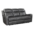 Gimo Power Recline Sofa- Dark Gray Microfiber- USB Ports- 82 Inch